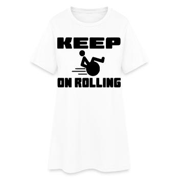 Continuez à rouler avec votre fauteuil roulant # - Robe T-shirt Femme - blanc - Devant