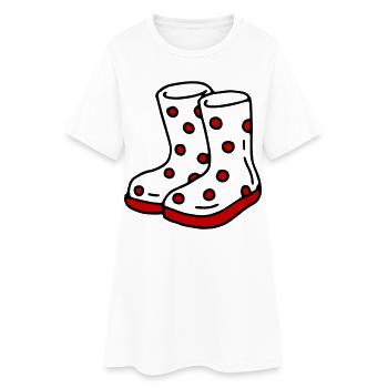 lustige Schuhe für den Garten - Frauen T-Shirt-Kleid - Weiß - Vorne