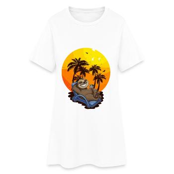 Sloth Relax Voyage de vacances - Robe T-shirt Femme - blanc - Devant