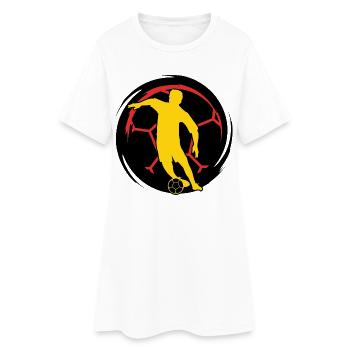 Fussball - Fussballer - Frauen T-Shirt-Kleid - Weiß - Vorne
