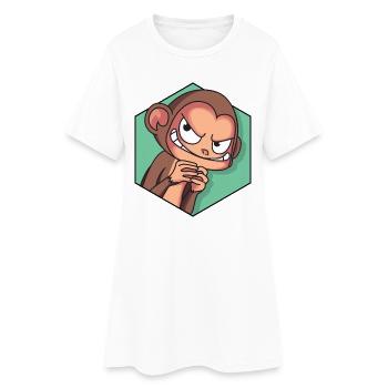 Singe rusé | Drôle de singe - Robe T-shirt Femme - blanc - Devant