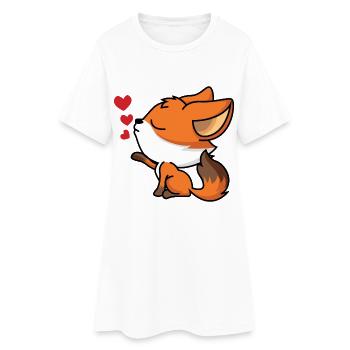 Cœur Renard - Robe T-shirt Femme - blanc - Devant