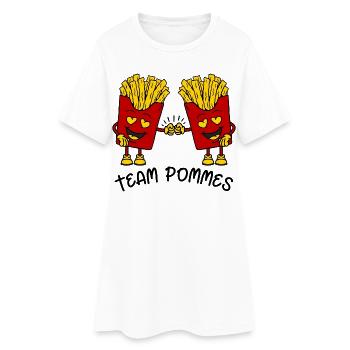Frites d’équipe - Robe T-shirt Femme - blanc - Devant