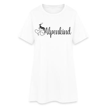 Alpenkind - Frauen T-Shirt-Kleid - Weiß - Vorne