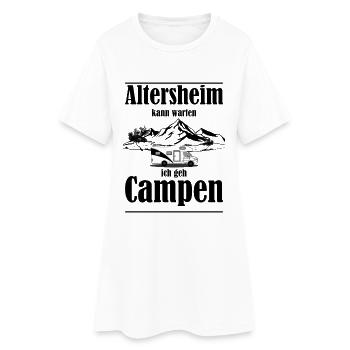 Altersheim kann warten ich geh campen lustig - Frauen T-Shirt-Kleid - Weiß - Vorne