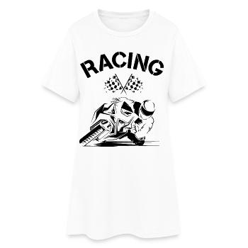racing Motorrad Rennen Symbol Biker Illustration - Frauen T-Shirt-Kleid - Weiß - Vorne