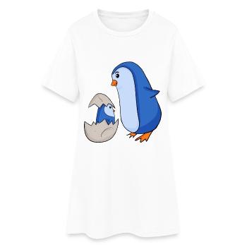 Pingouin avec Bébé Pingouin - Robe T-shirt Femme - blanc - Devant