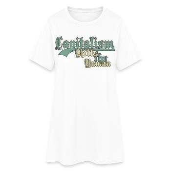 Le capitalisme tue l’humain - Robe T-shirt Femme - blanc - Devant