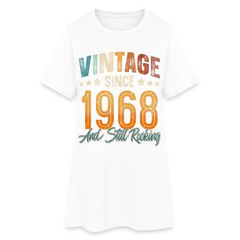 1968 Année de naissance Anniversaire Année de construction Millésime - Robe T-shirt Femme - blanc - Devant