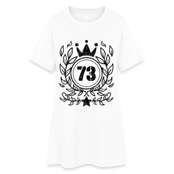73 Zahl Krone Kranz - Frauen T-Shirt-Kleid - Weiß - Vorne