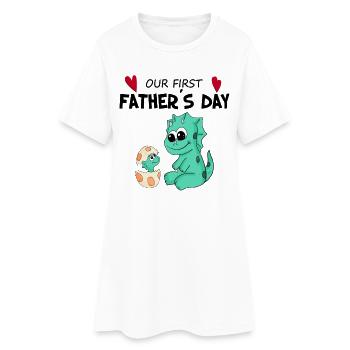 Father's Day - First Father's Day Gift - Women’s T-Shirt Dress - white - Front