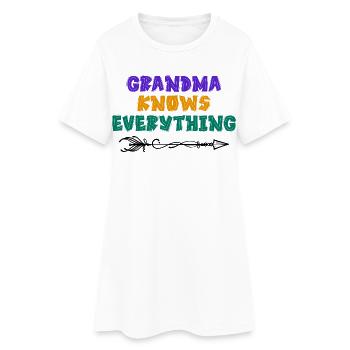 Old Woman Cool Statement Grandmother Grandma Senior - Women’s T-Shirt Dress - white - Front