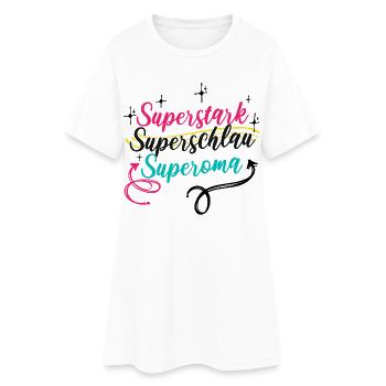 Oma Großmutter Superoma Alte Frau Spruch - Frauen T-Shirt-Kleid - Weiß - Vorne