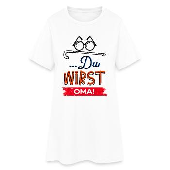 Großmutter Statement Oma Brille Sehschwäche Omi - Frauen T-Shirt-Kleid - Weiß - Vorne