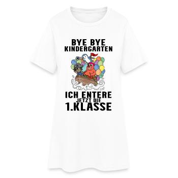 1 Klasse Einschulung Pirat Schulkind Geschenk - Frauen T-Shirt-Kleid - Weiß - Vorne