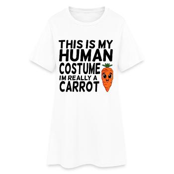 Karotten Spruch lustig - Frauen T-Shirt-Kleid - Weiß - Vorne