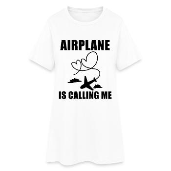 Flugzeug Pilot Spruch Geschenk - Frauen T-Shirt-Kleid - Weiß - Vorne