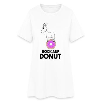 Bock auf Donut - Ziege Ziegenbock - Frauen T-Shirt-Kleid - Weiß - Vorne