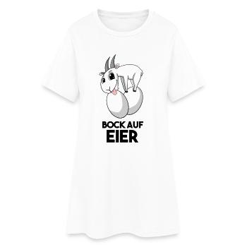 Bock auf Eier - Ziege Ziegenbock - Frauen T-Shirt-Kleid - Weiß - Vorne