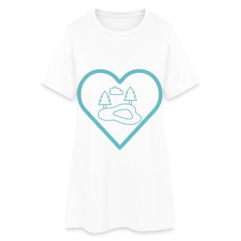 Étang au cœur - Robe T-shirt Femme - blanc - Devant