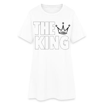 The King – Bold Crown Statement Design - Frauen T-Shirt-Kleid - Weiß - Vorne