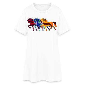 Cool Galopp Islandpferde Pferdeliebe Pferde - Frauen T-Shirt-Kleid - Weiß - Vorne