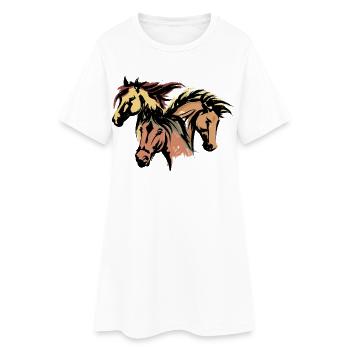 Chevaux Étalon Islandais Chevaux Cheval Amour Islandens - Robe T-shirt Femme - blanc - Devant
