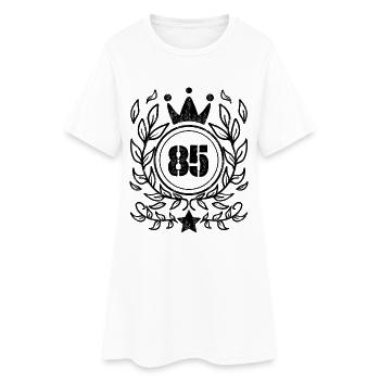 85 - Jahrgang Jahr Geburtsjahr 1985 - Frauen T-Shirt-Kleid - Weiß - Vorne