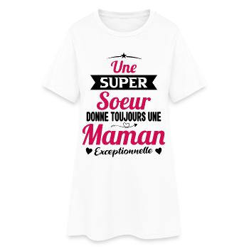 Super soeur cadeau drôle future maman - Robe T-shirt Femme - blanc - Devant