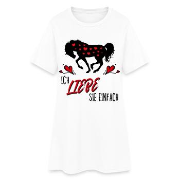 Pferde Herz Statement Isländer Islandpferde - Frauen T-Shirt-Kleid - Weiß - Vorne