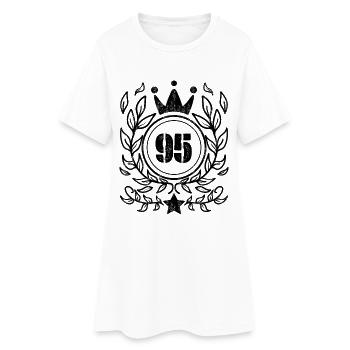 95 - Année de naissance Année de naissance 1995 - Robe T-shirt Femme - blanc - Devant