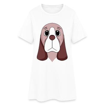 Chiens de race Basset Hound - Robe T-shirt Femme - blanc - Devant