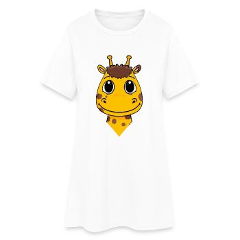 Giraffe - Frauen T-Shirt-Kleid - Weiß - Vorne