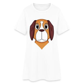 Race de chien Saint-Bernard - Robe T-shirt Femme - blanc - Devant