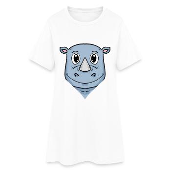 Rhinocéros - Robe T-shirt Femme - blanc - Devant