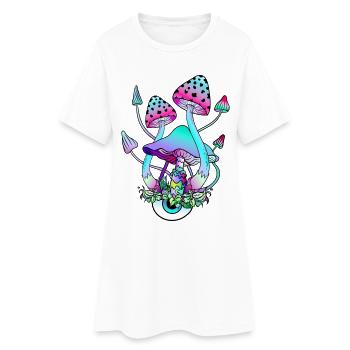 Magic Mushrooms Psychedelische Pilz Augen Kunst - Frauen T-Shirt-Kleid - Weiß - Vorne