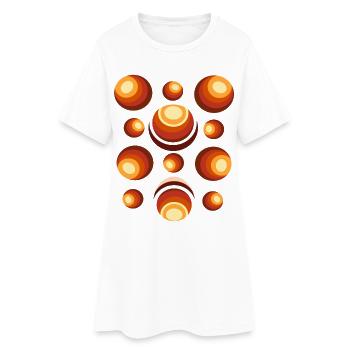 Retro Circle Pattern Croissant des années 70 - Robe T-shirt Femme - blanc - Devant