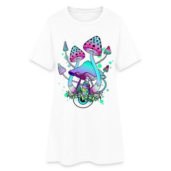 Zauberpilze Goa Psy Trance Pilz Kunst - Frauen T-Shirt-Kleid - Weiß - Vorne