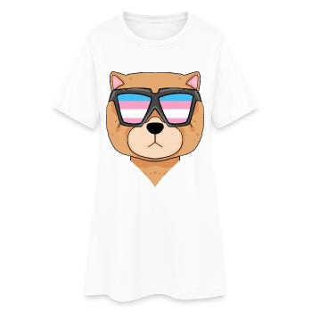 Chow Chow Dog transgenre - Chien avec lunettes - Robe T-shirt Femme - blanc - Devant