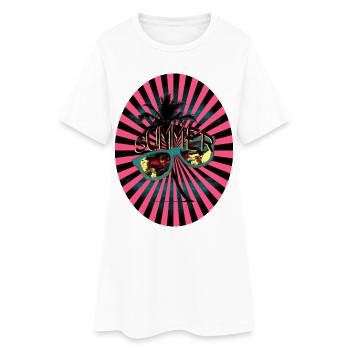 Summer Sunbeams Palm Tree Sunglasses - Women’s T-Shirt Dress - white - Front