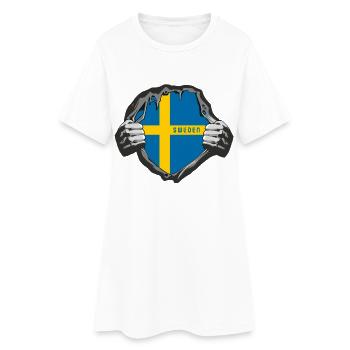 Drapeaux de la Suède - Robe T-shirt Femme - blanc - Devant