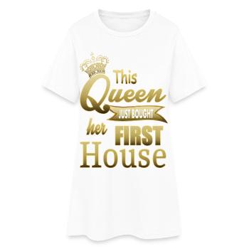 Cette reine vient d’acheter sa première maison - Robe T-shirt Femme - blanc - Devant