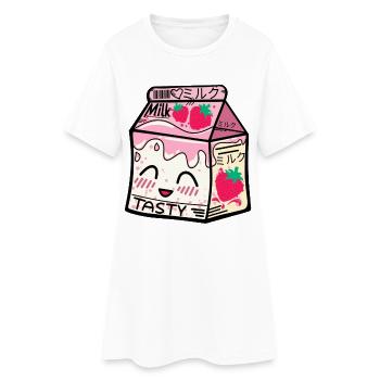 Strawberry Milk Pack kawaii - Women’s T-Shirt Dress - white - Front