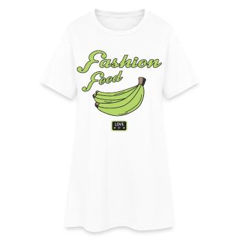 Mode Essen Bananen - Frauen T-Shirt-Kleid - Weiß - Vorne