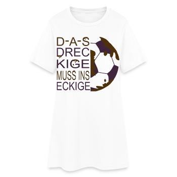 Schlamm Fußball - Frauen T-Shirt-Kleid - Weiß - Vorne
