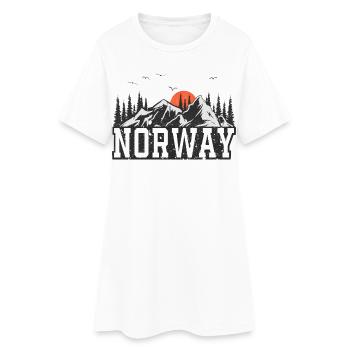Norwegen - Frauen T-Shirt-Kleid - Weiß - Vorne