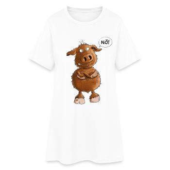 Nö Wildschwein I Statement Wildtiere - Frauen T-Shirt-Kleid - Weiß - Vorne