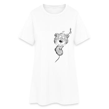 Little Bear Drawing I Wildlife Comic - Women’s T-Shirt Dress - white - Front