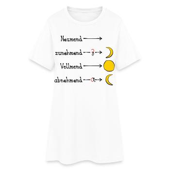 Mondphasen mit Eselsbrücke - dunkel - Frauen T-Shirt-Kleid - Weiß - Vorne