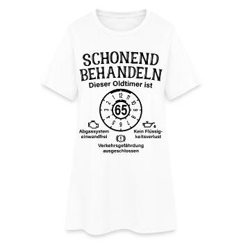 65. Geburtstag Schonend Behandeln Oldtimer Ist 65 - Frauen T-Shirt-Kleid - Weiß - Vorne